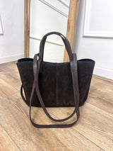 BORSA TOTE PELLE CAMOSCIO CYME MORO