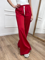 PANTALONE PALAZZO ACETATO BANDE JOSY ROSSO SUSY MIX