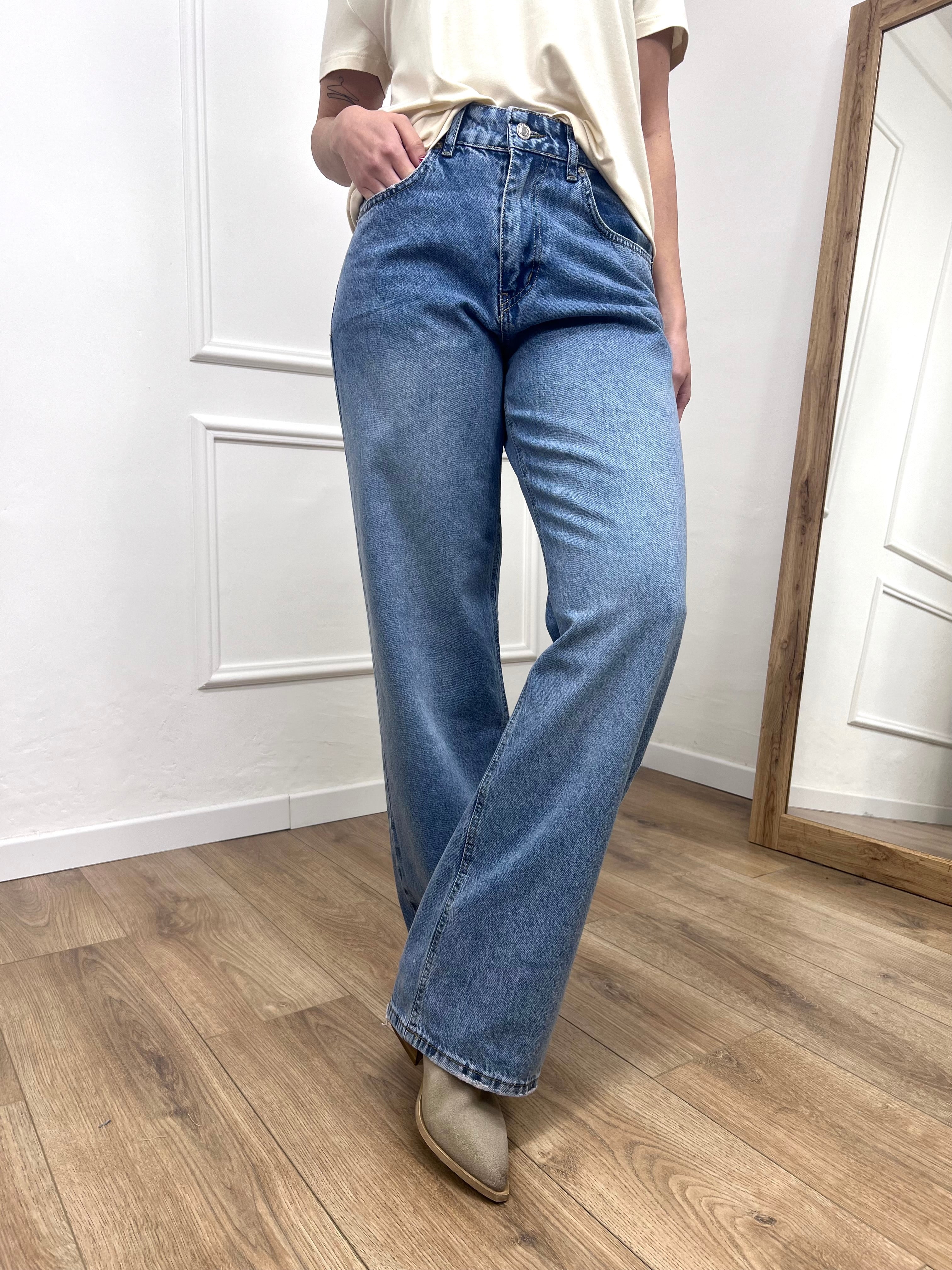 DENIM WIDE LEG ARIANNA LEO  LIGHT BLU SUSY MIX