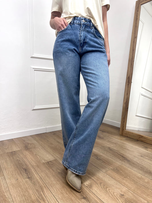 SUSY MIX DENIM WIDE LEG ARIANNA  LIGHT BLU