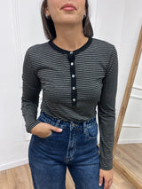 MAGLIA SERAFINO M/LUNGA RIGATA NOEMI NERO SUSY MIX