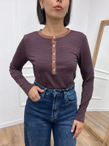 MAGLIA SERAFINO M/LUNGA RIGATA NOEMI TABACCO SUSY MIX