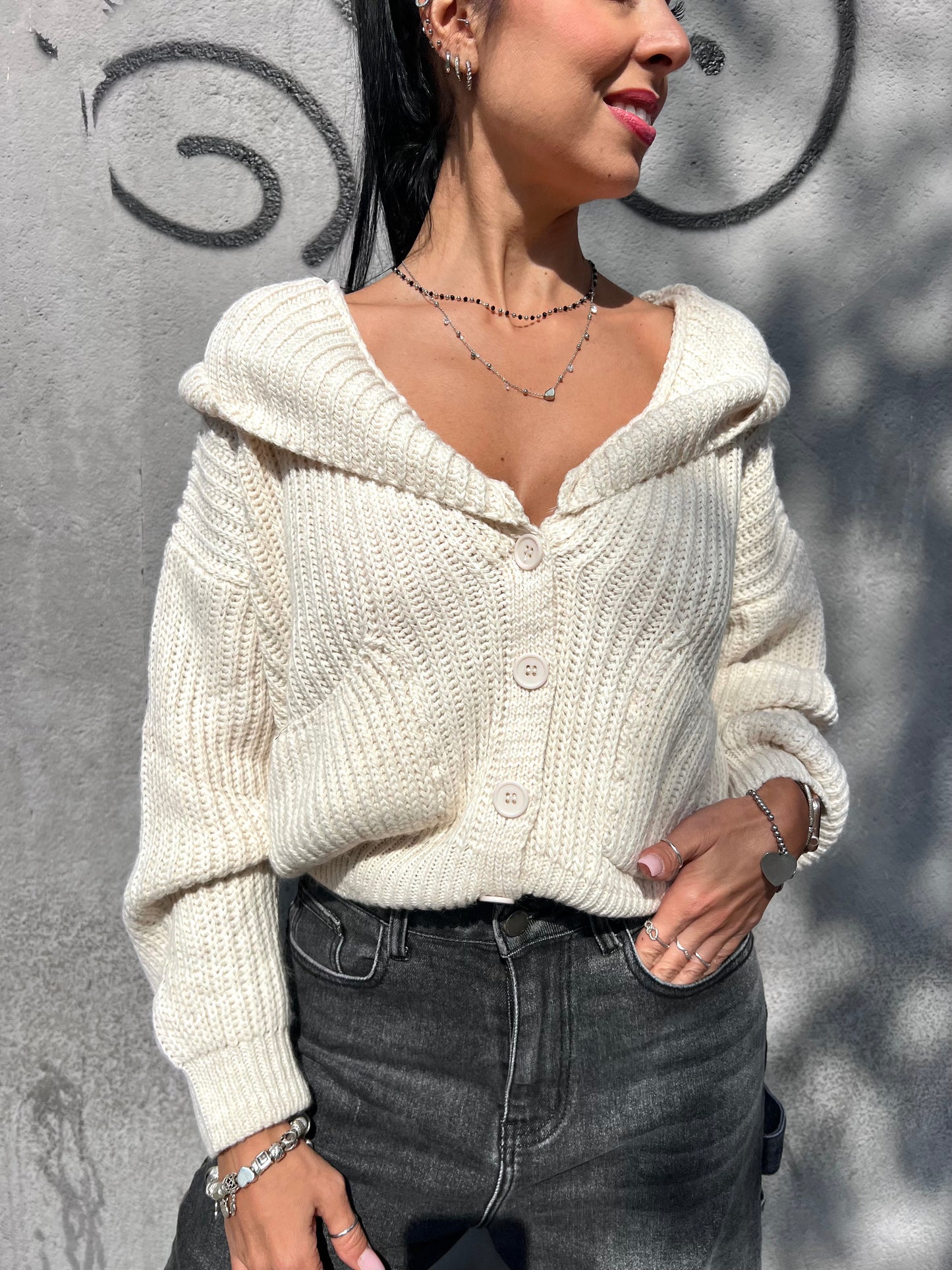 SUSY MIX CARDIGAN CROP CAPPUCCIO MOLLY BURRO