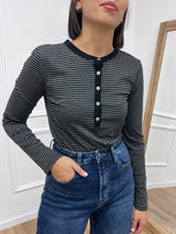 MAGLIA SERAFINO M/LUNGA RIGATA NOEMI NERO SUSY MIX