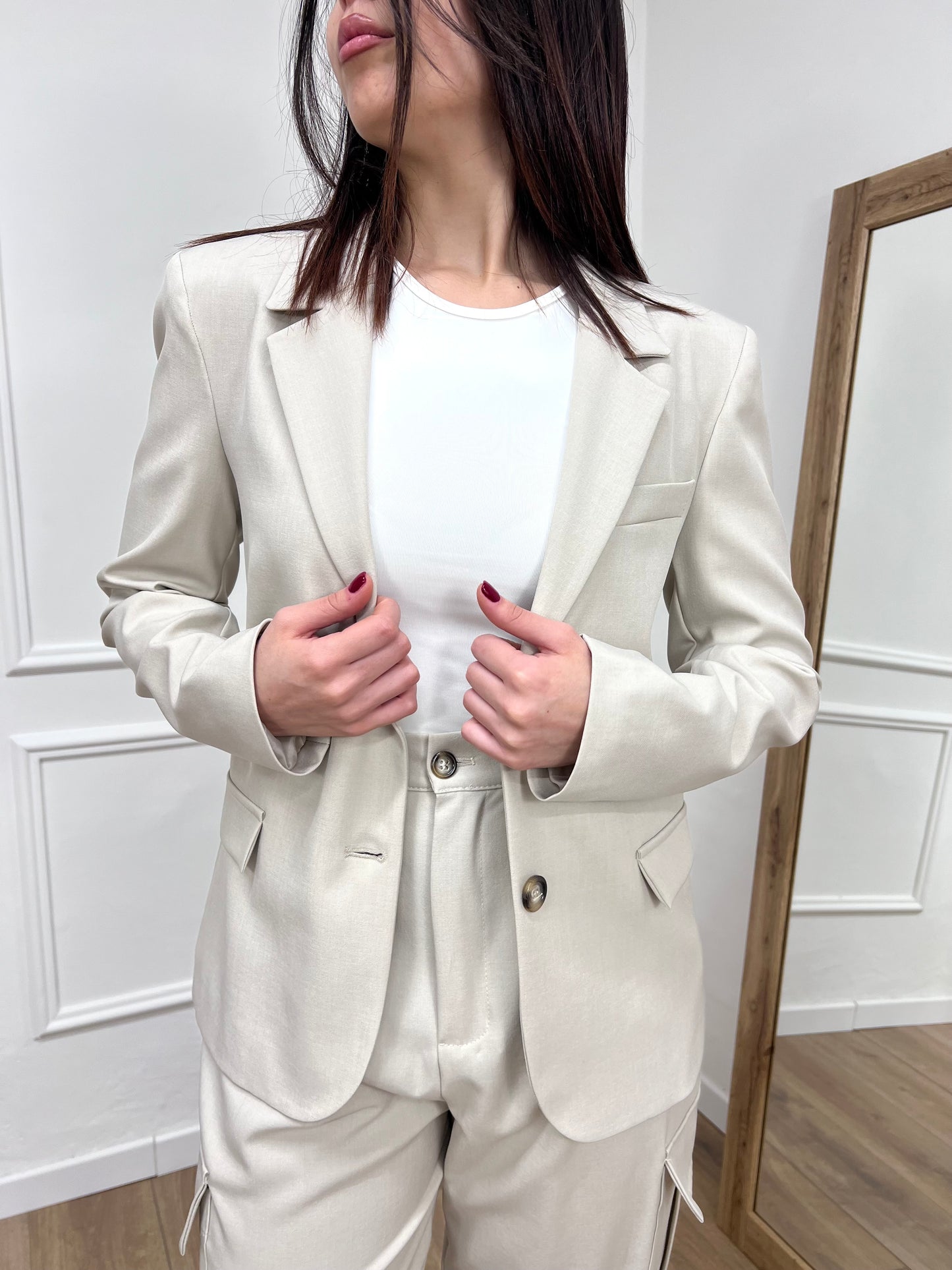 SUSY MIX GIACCA MONOPETTO AVVITATA CECILIA BEIGE