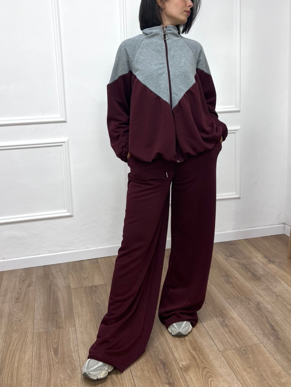 FELPA BOMBER ARRICCIATO CHEVRON BAROLO SARA SUSY MIX