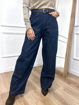 DENIM PALAZZO BARREL TOPPE BLU ZERO SUSY MIX