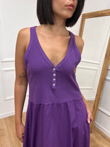 ABITO CANOTTA COSTINE BOTTONI LEDA VIOLA SUSY MIX