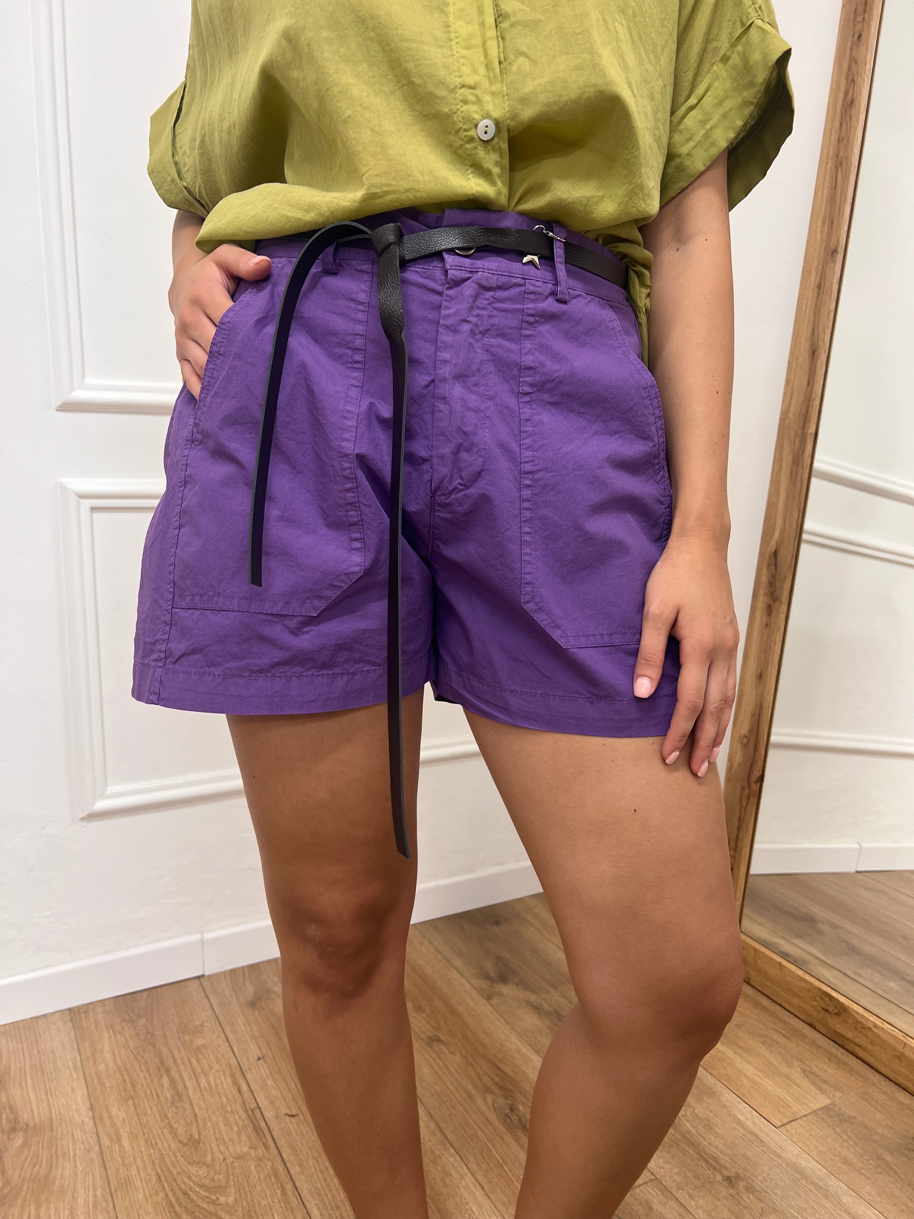 SHORT STELLINA TELA PARACADUTE VIOLA SUSY MIX