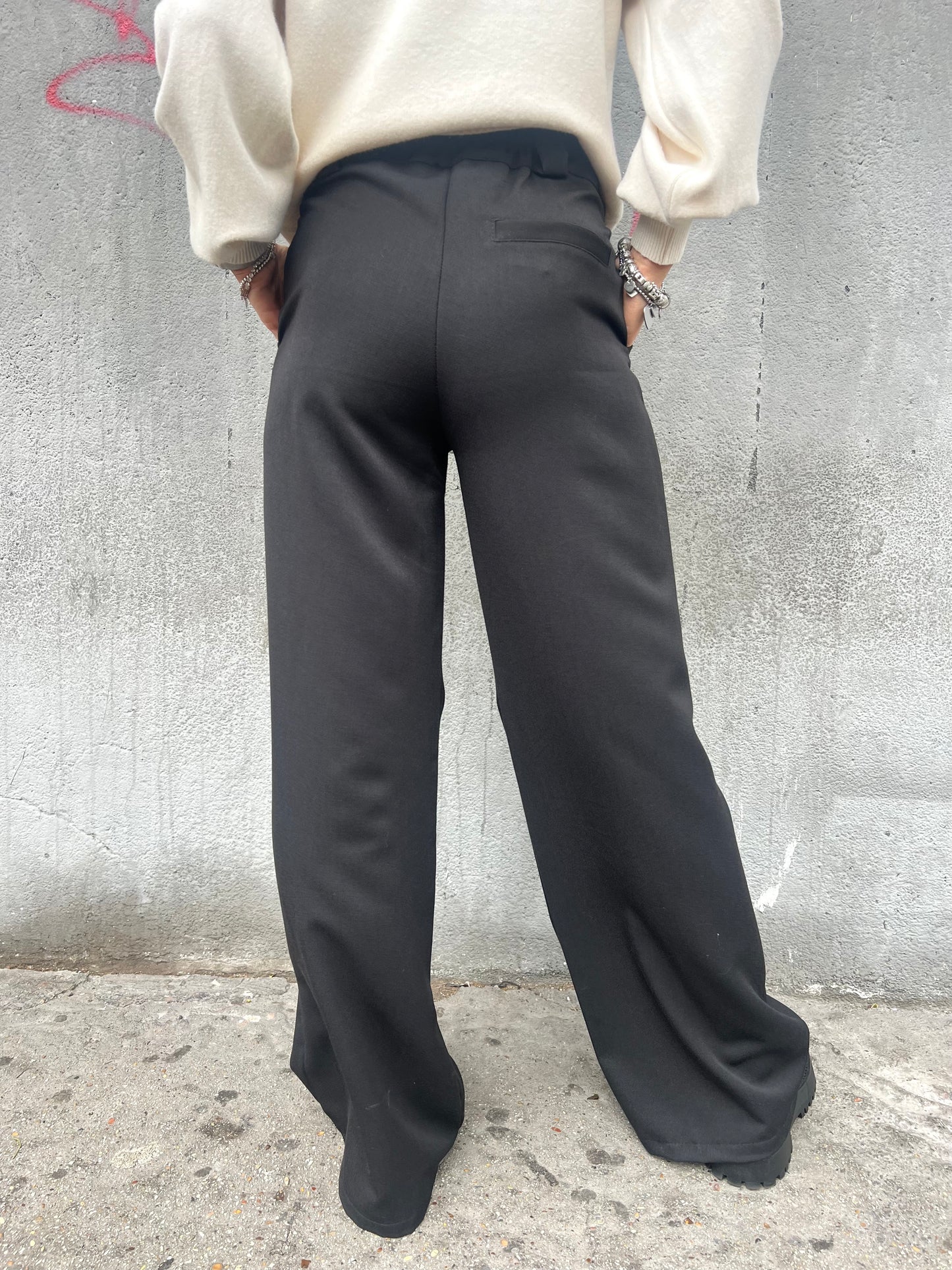 PANTALONE VITA ALTA FULL LENGHT ROMINA NERO