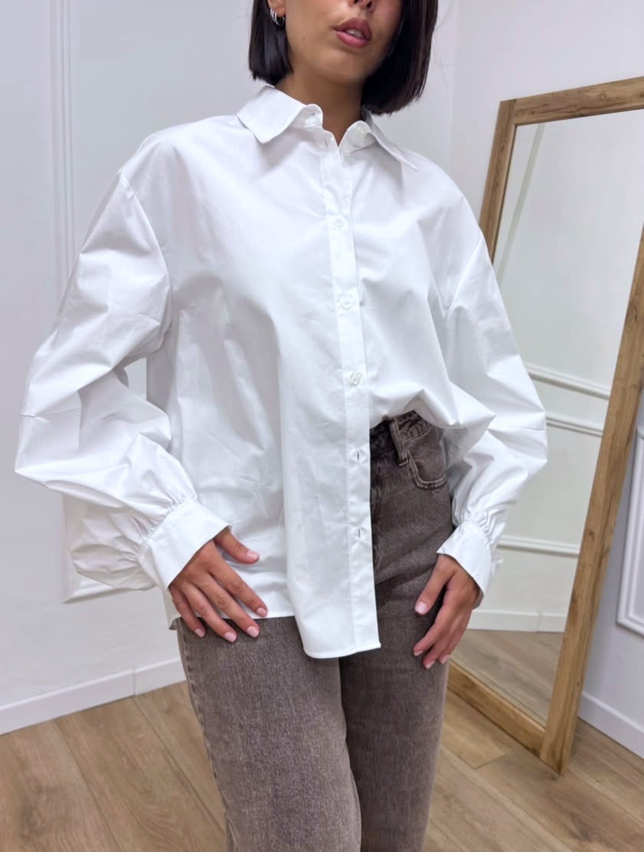 CAMICIA MANICHE PALLONCINO ILA BIANCO SUSY MIX