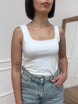 CANOTTA SCOLLO QUADRO JERSEY IRMA LATTE SUSY MIX