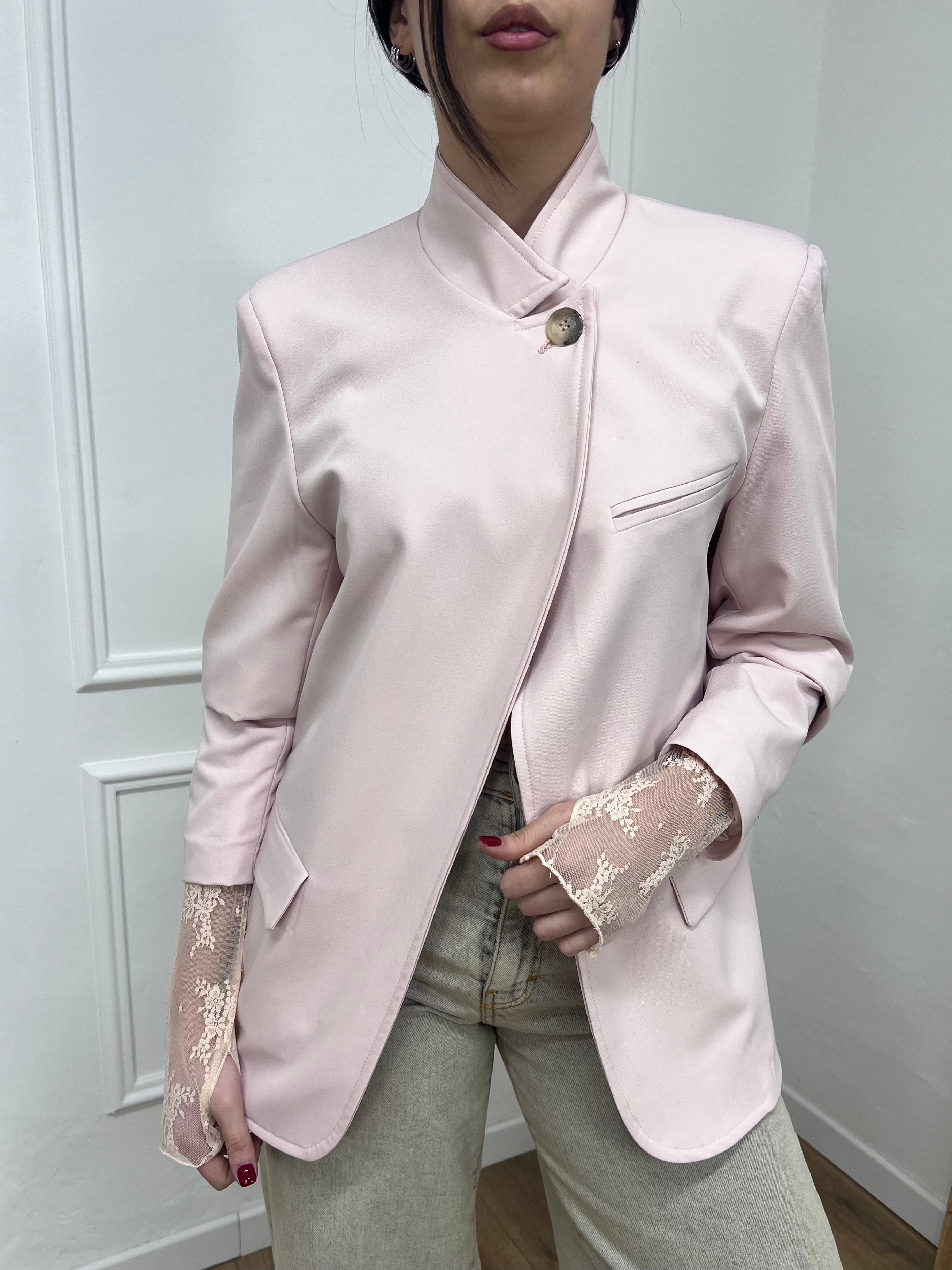 GIACCA LONG BOTTONE ASIMMETRICO NALA ROSA SUSY MIX
