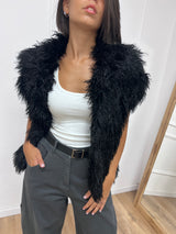 GIACCA 3 in 1 ECOPELLE + GILET MONGOLIA VITTORIA NERO