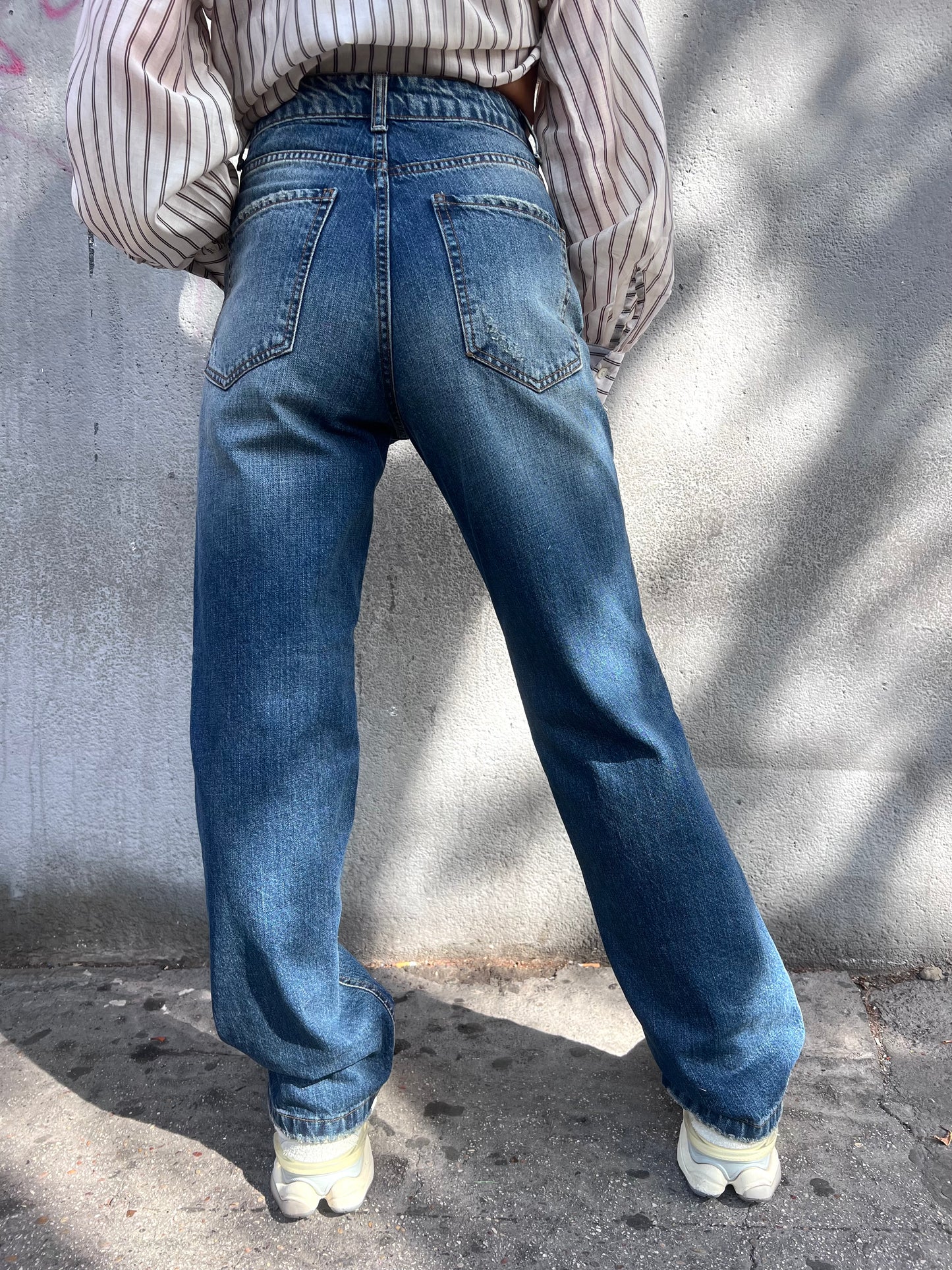 SUSY MIX DENIM VITA ALTA STRAIGHT FIT PAOLETTA BLU MEDIO