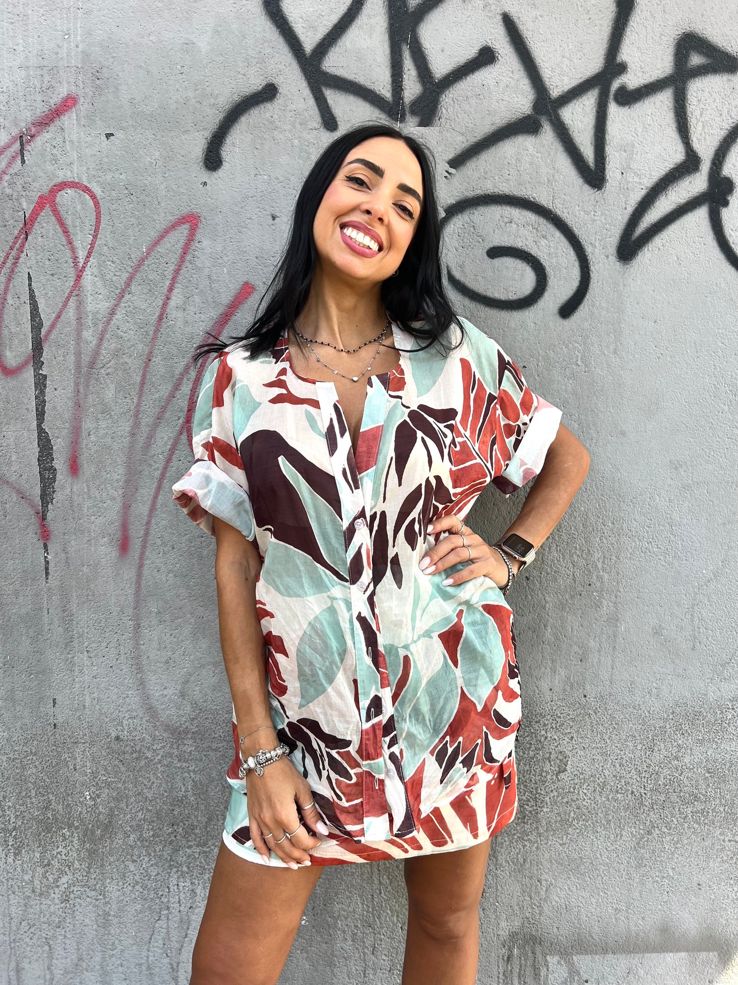 SISY MIX BLUSA BOTTONCINI M/M FANTASIA TANIA BURRO