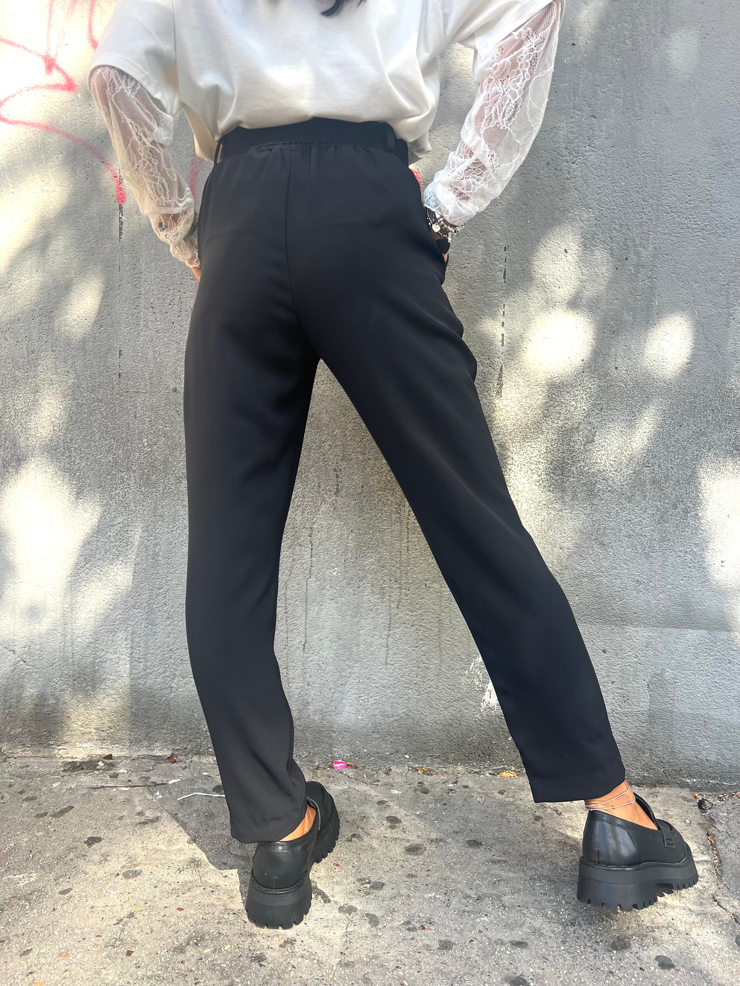 SUSY MIX PANTALONE FLUIDO MARINA NERO