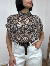 BLUSA SMANICATA BOTTONCINI FIORI MORO SUSY MIX