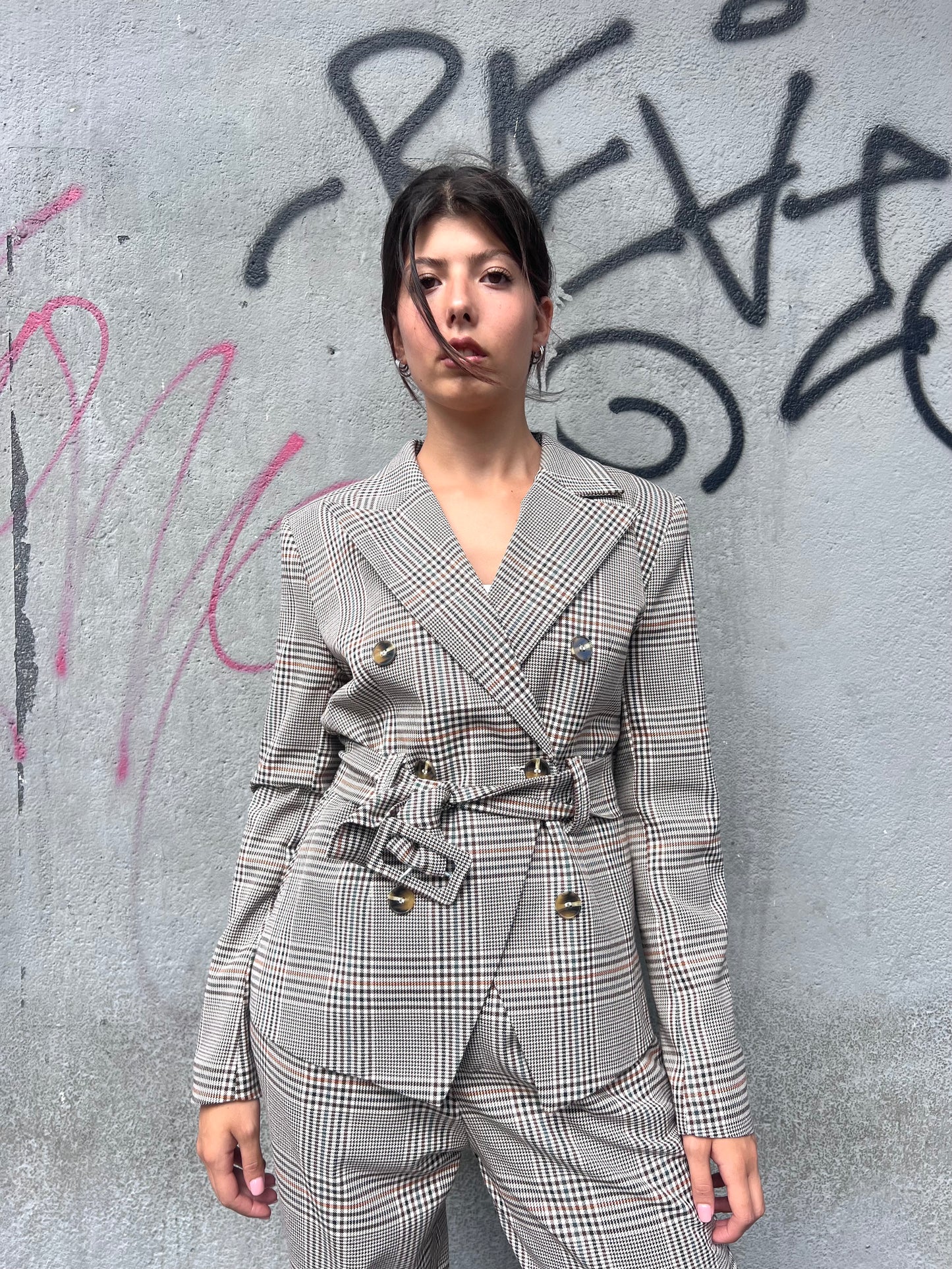 SUSY MIX GIACCA FIT CON CINTURA VITA GALLES IRINA MORO