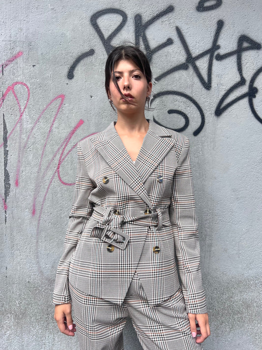 SUSY MIX GIACCA FIT CON CINTURA VITA GALLES IRINA MORO