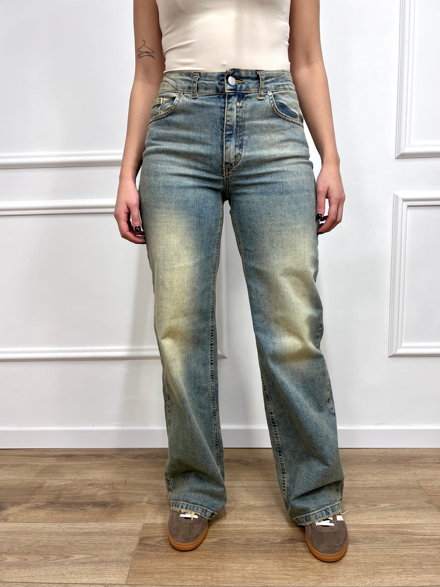 SUSY MIX DENIM VITA ALTA STRAIGHT JERIKA SABBIATO