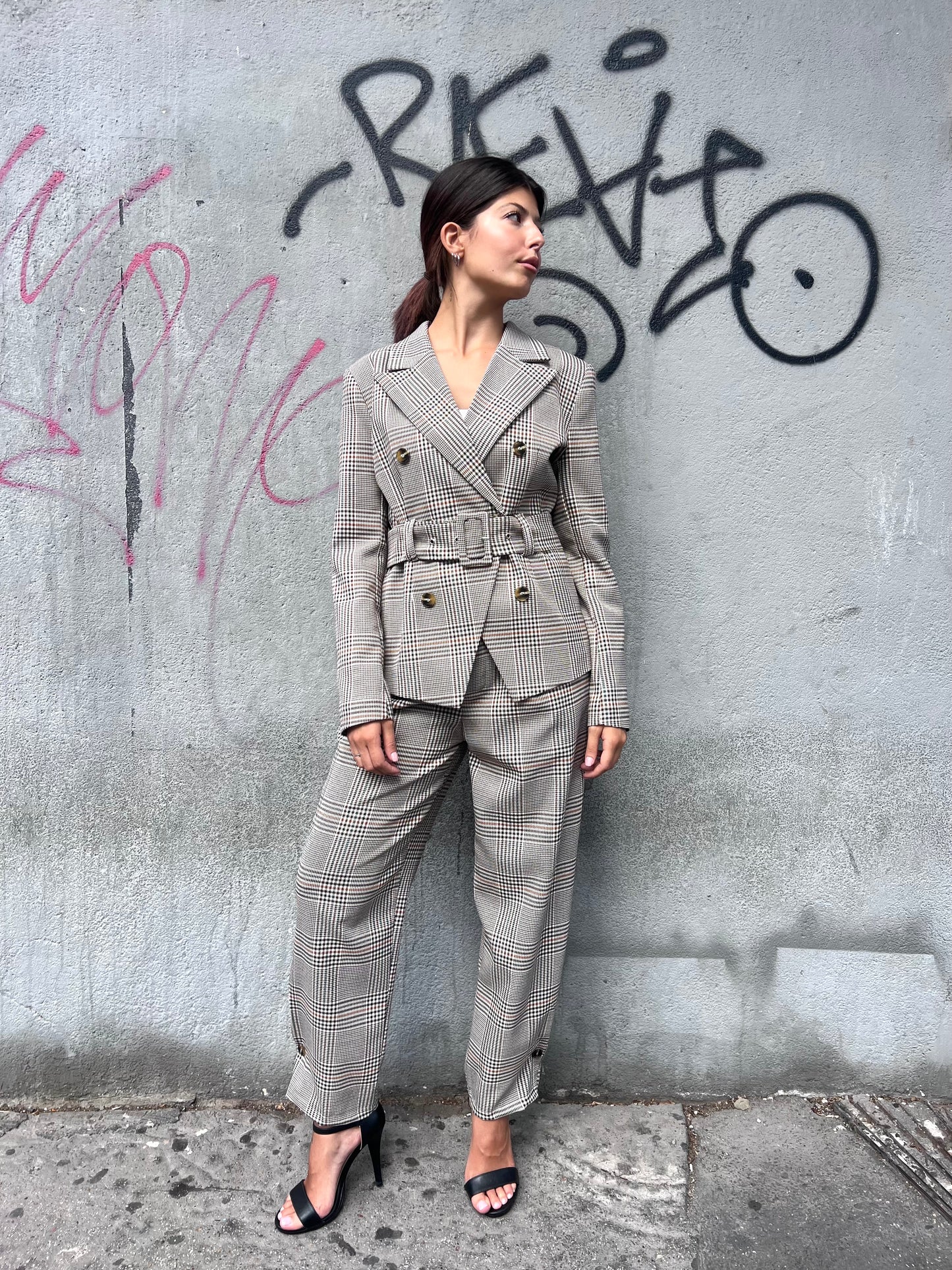 SUSY MIX GIACCA FIT CON CINTURA VITA GALLES IRINA MORO