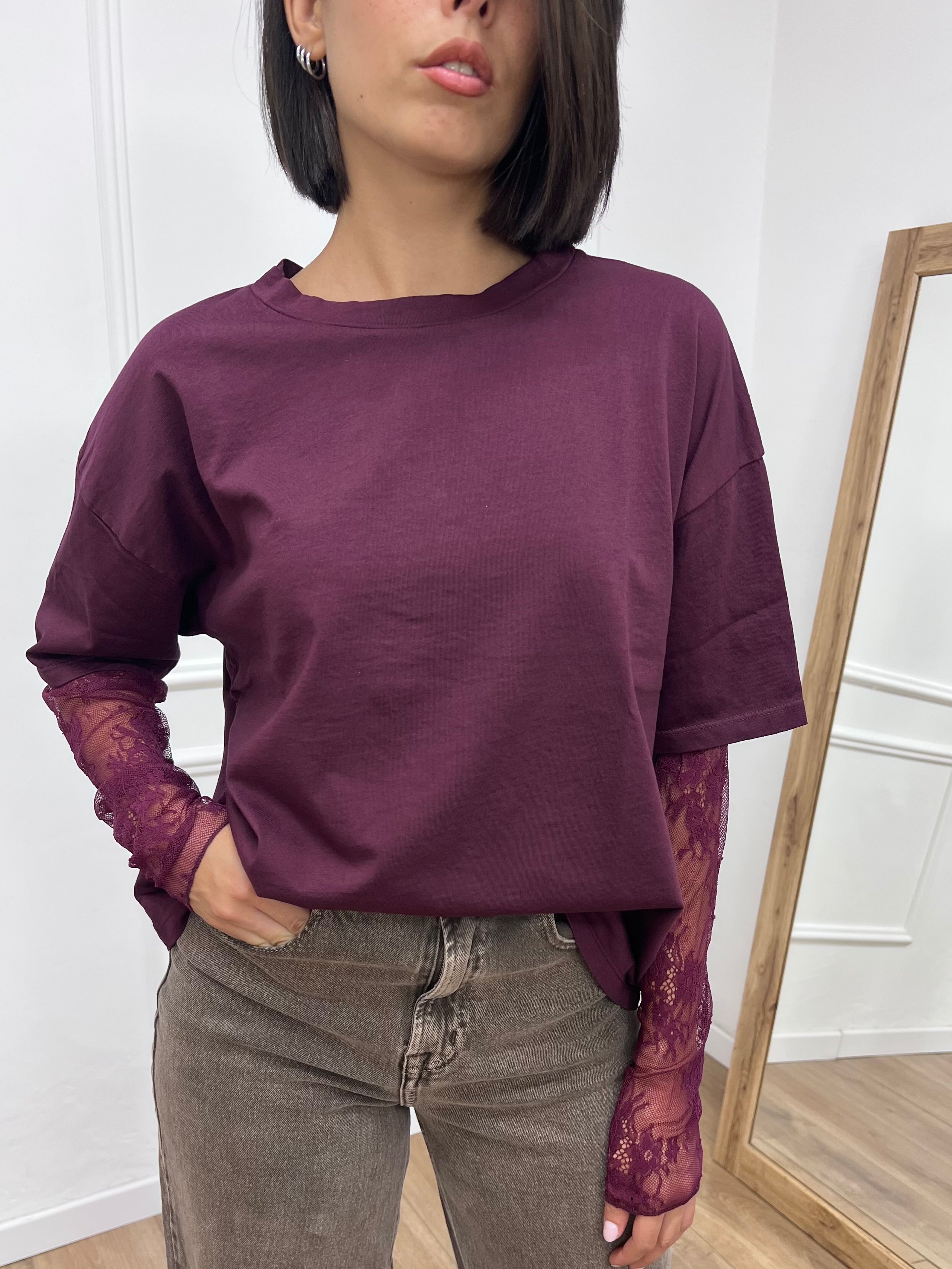 T-SHIRT MANICA PIZZO IOLANDA BAROLO SUSY MIX