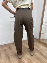 PANTALONE VITA ALTA OVETTO” CUORE” MORO