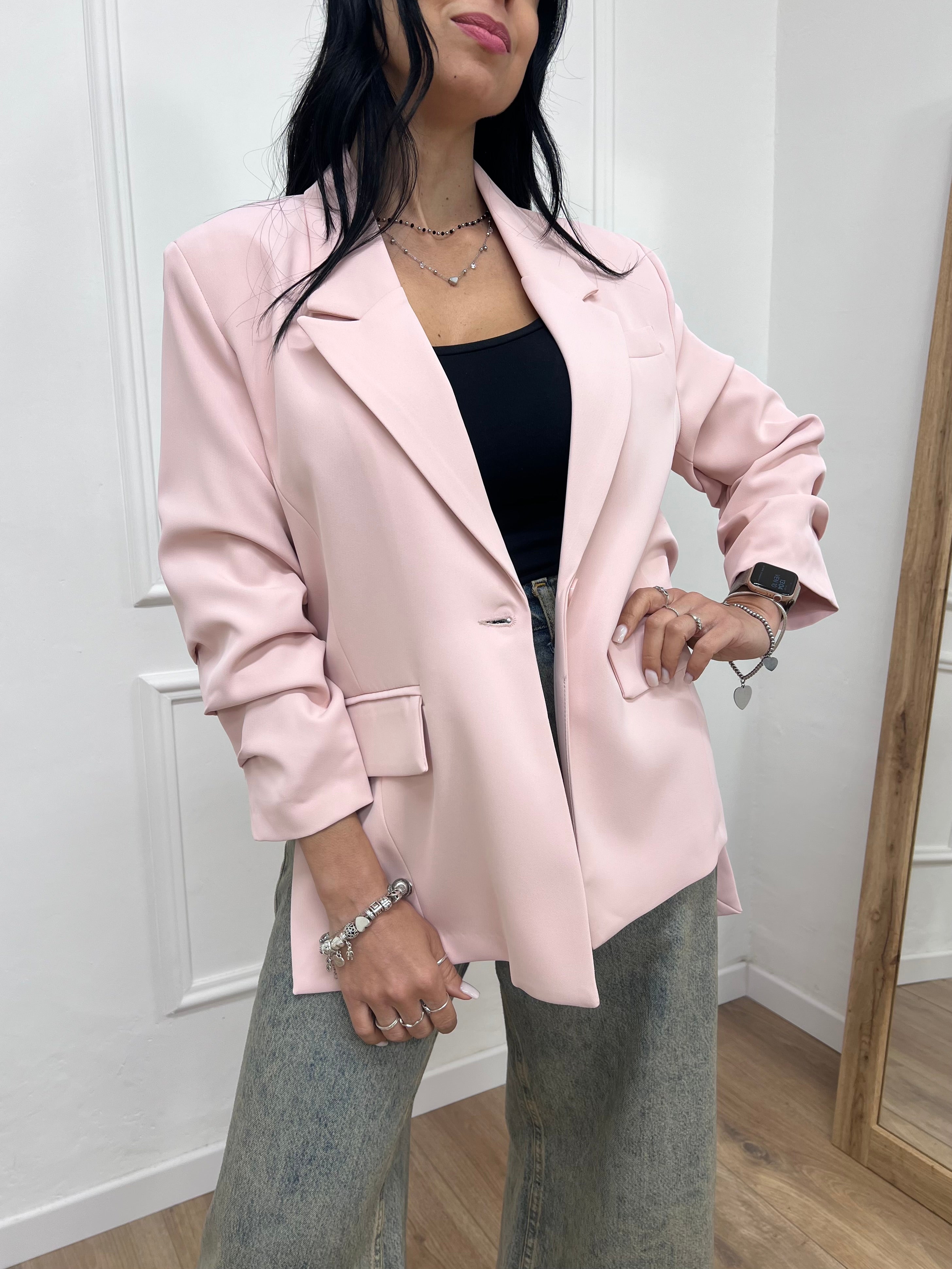 GIACCA UN BOTTONE SPACCHI LATO BRUNA ROSA SUSY MIX