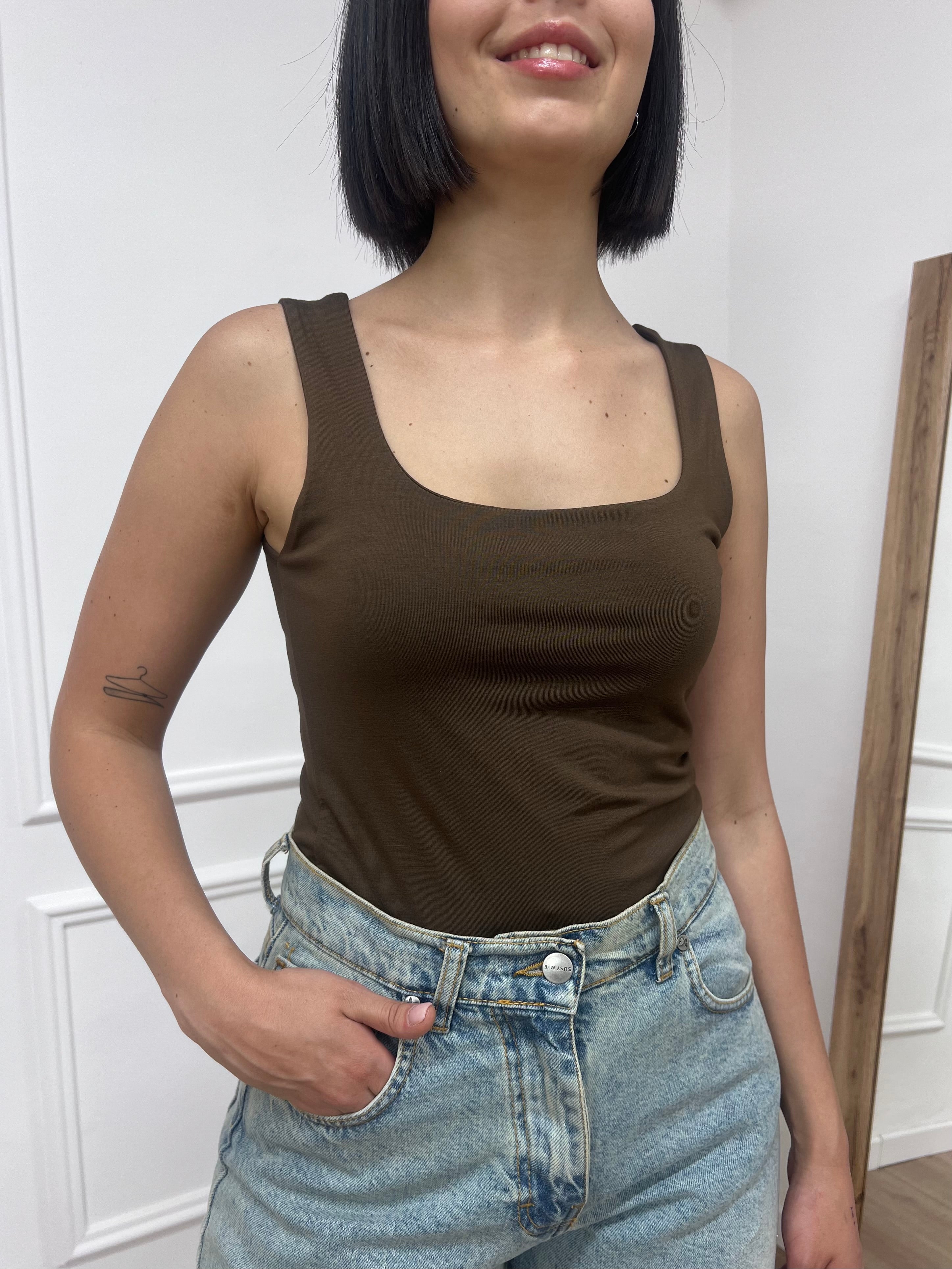 CANOTTA SCOLLO QUADRO JERSEY IRMA MORO SUSY MIX