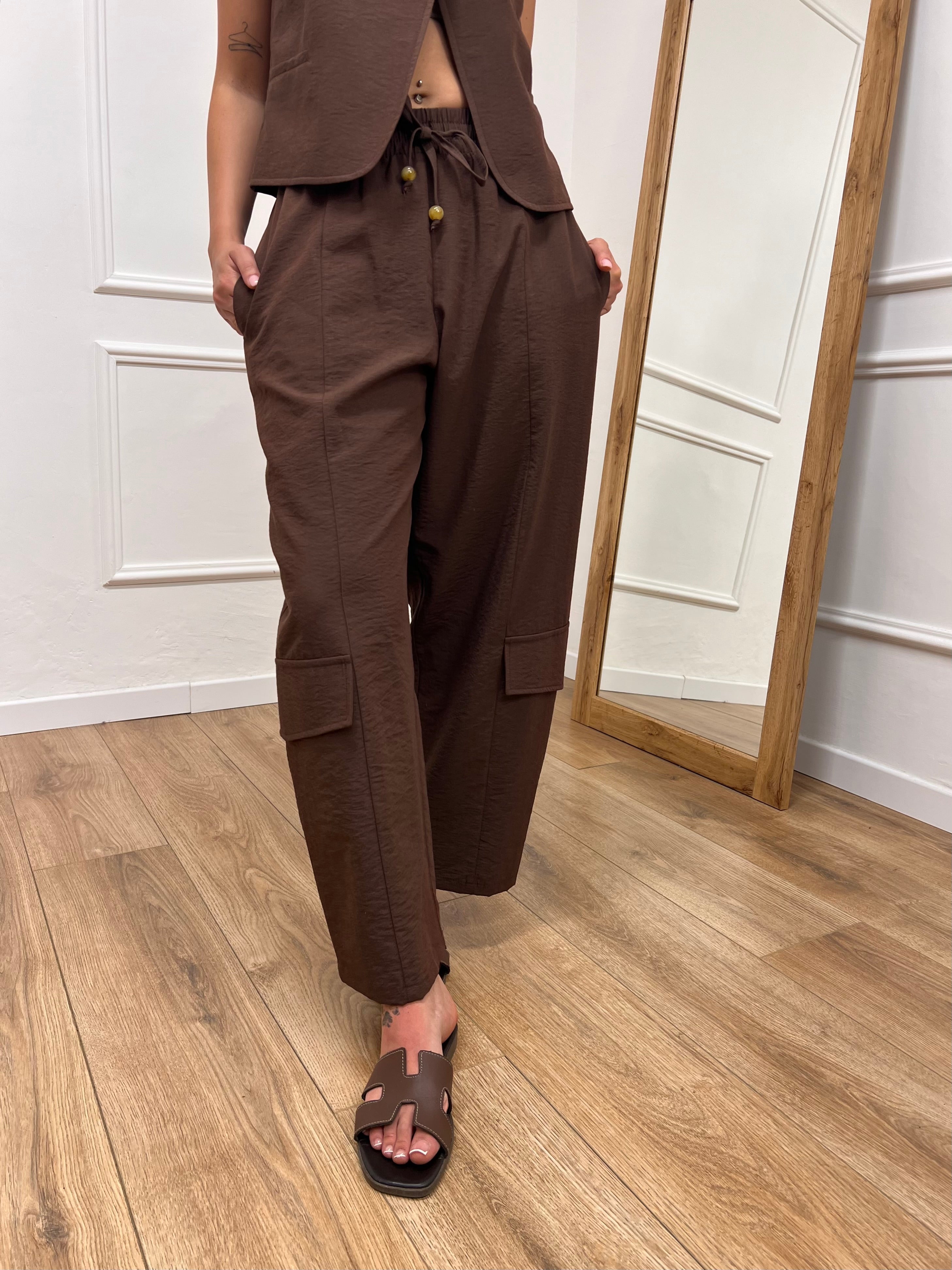 PANTALONE OVETTO CARGO SILVIA CAFFÈ SUSY MIX