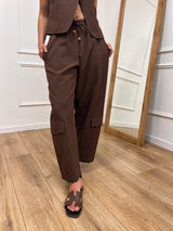 PANTALONE OVETTO CARGO SILVIA CAFFÈ SUSY MIX