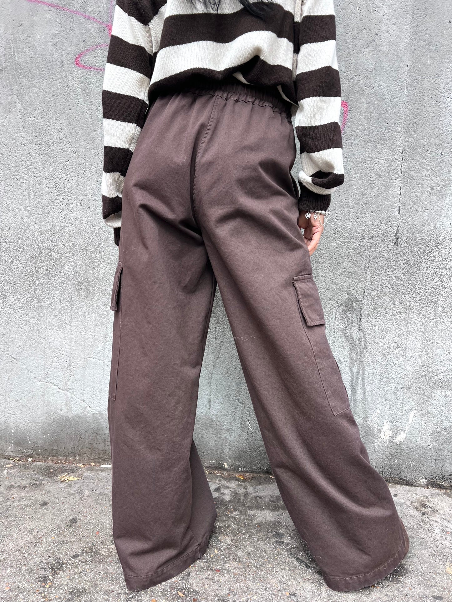 PHILIA LOFT PANTALONE CARGO LACCIO TOSCA CIOCCOLATO