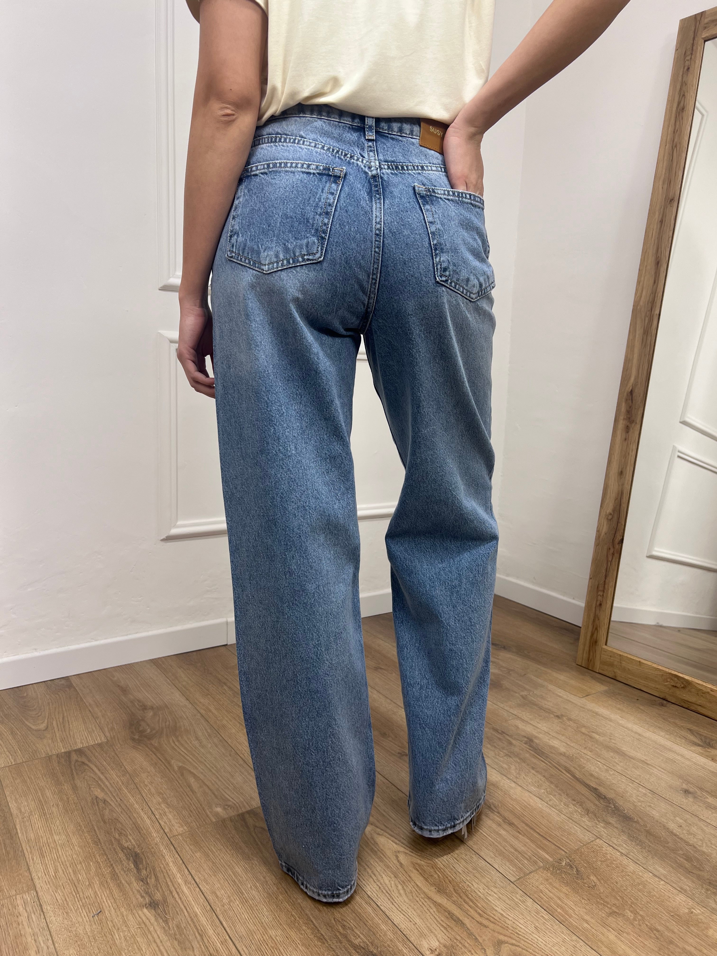 DENIM WIDE LEG ARIANNA LEO  LIGHT BLU SUSY MIX
