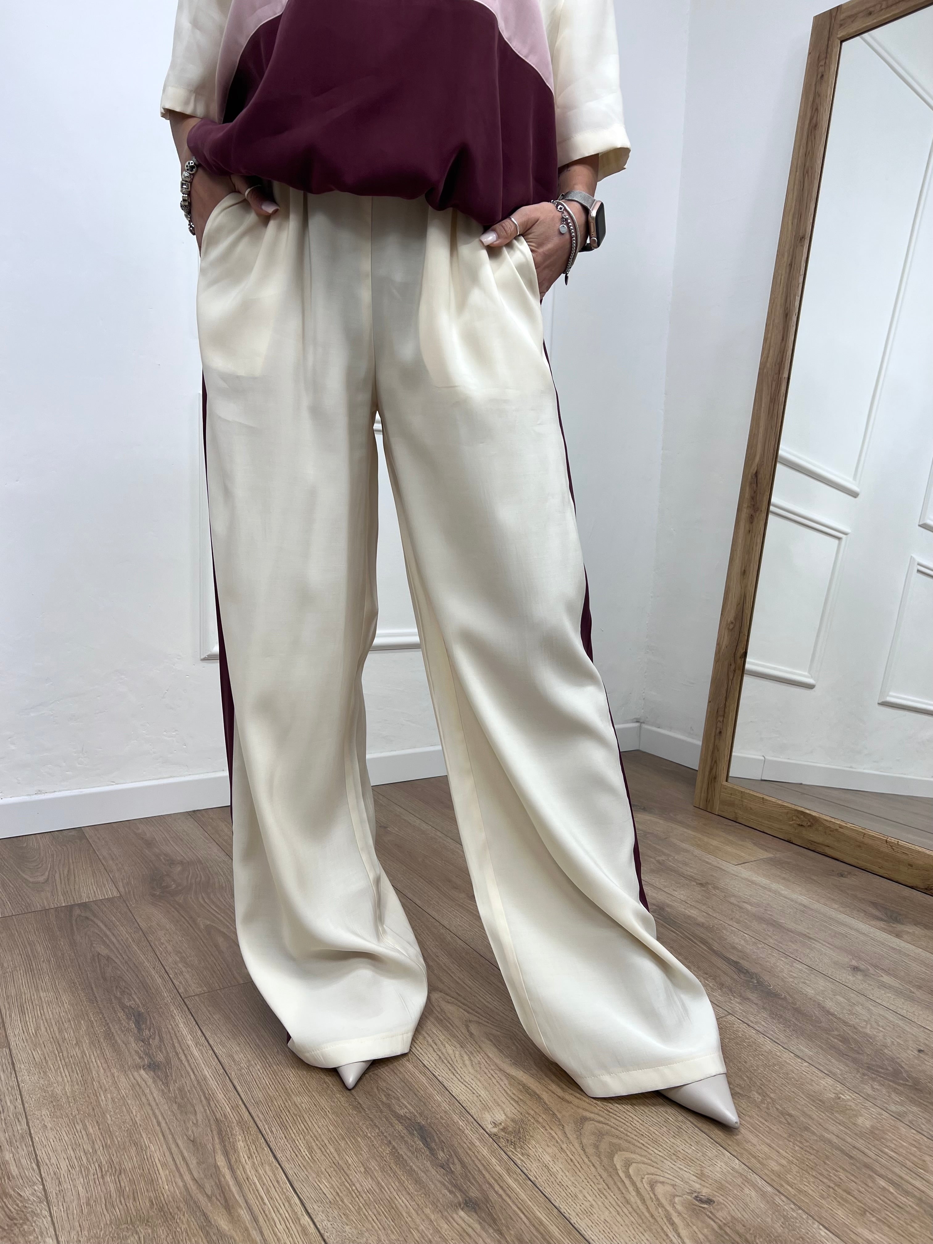 PANTALONE LACCIO BANDA CUPRO IRINA BURRO MOTEL