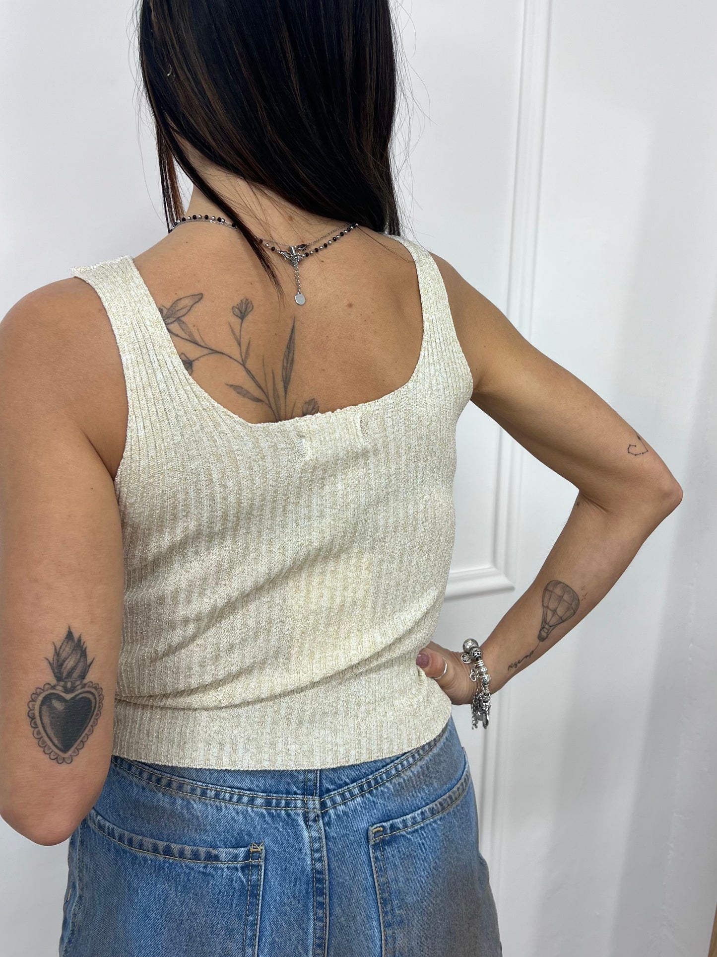 SUSY MIX CARDIGAN COSTE LUREX MALEN ORO