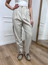 PANTALONE VITA ALTA CARGO CECILIA BEIGE
