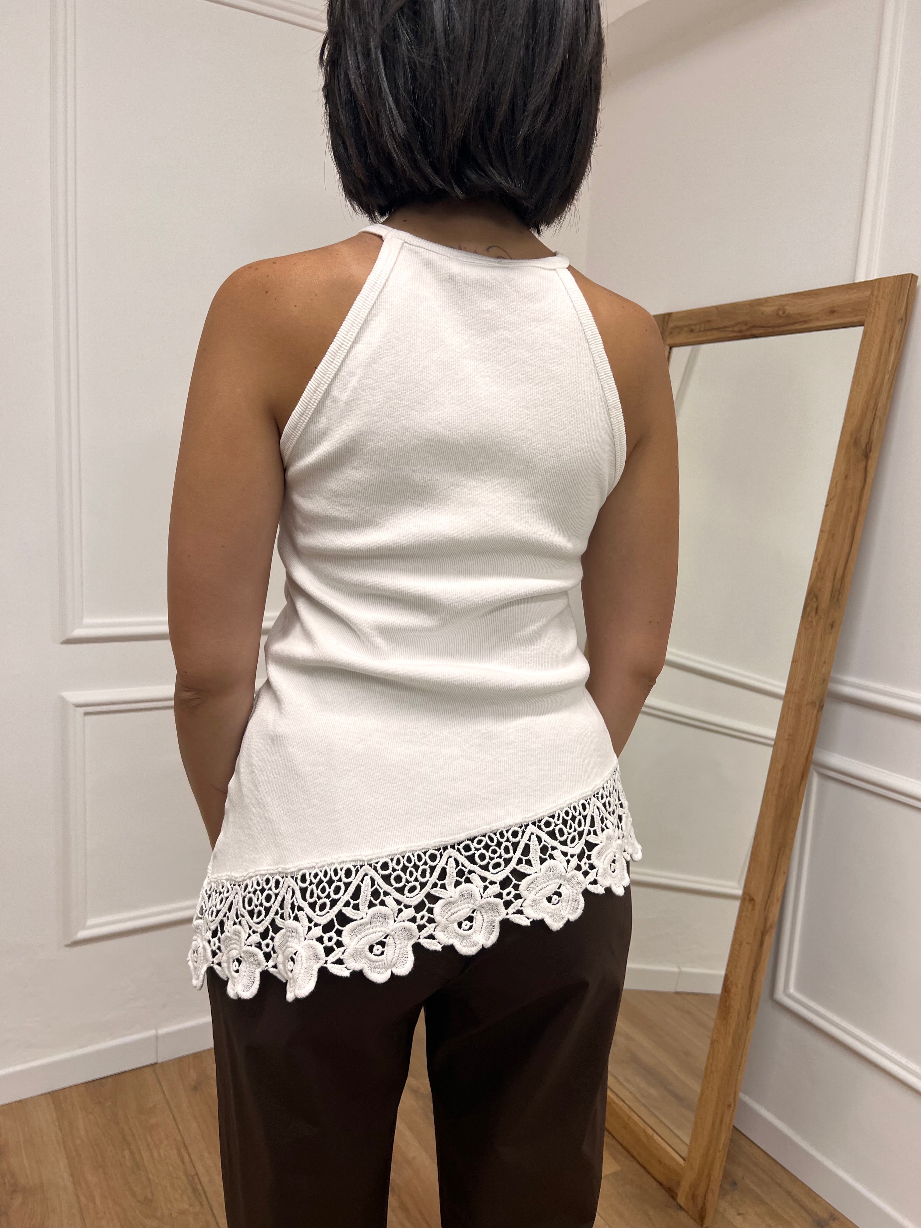 CANOTTA COSTINE PIZZO ASIMMETRICO BIANCO SUSY MIX