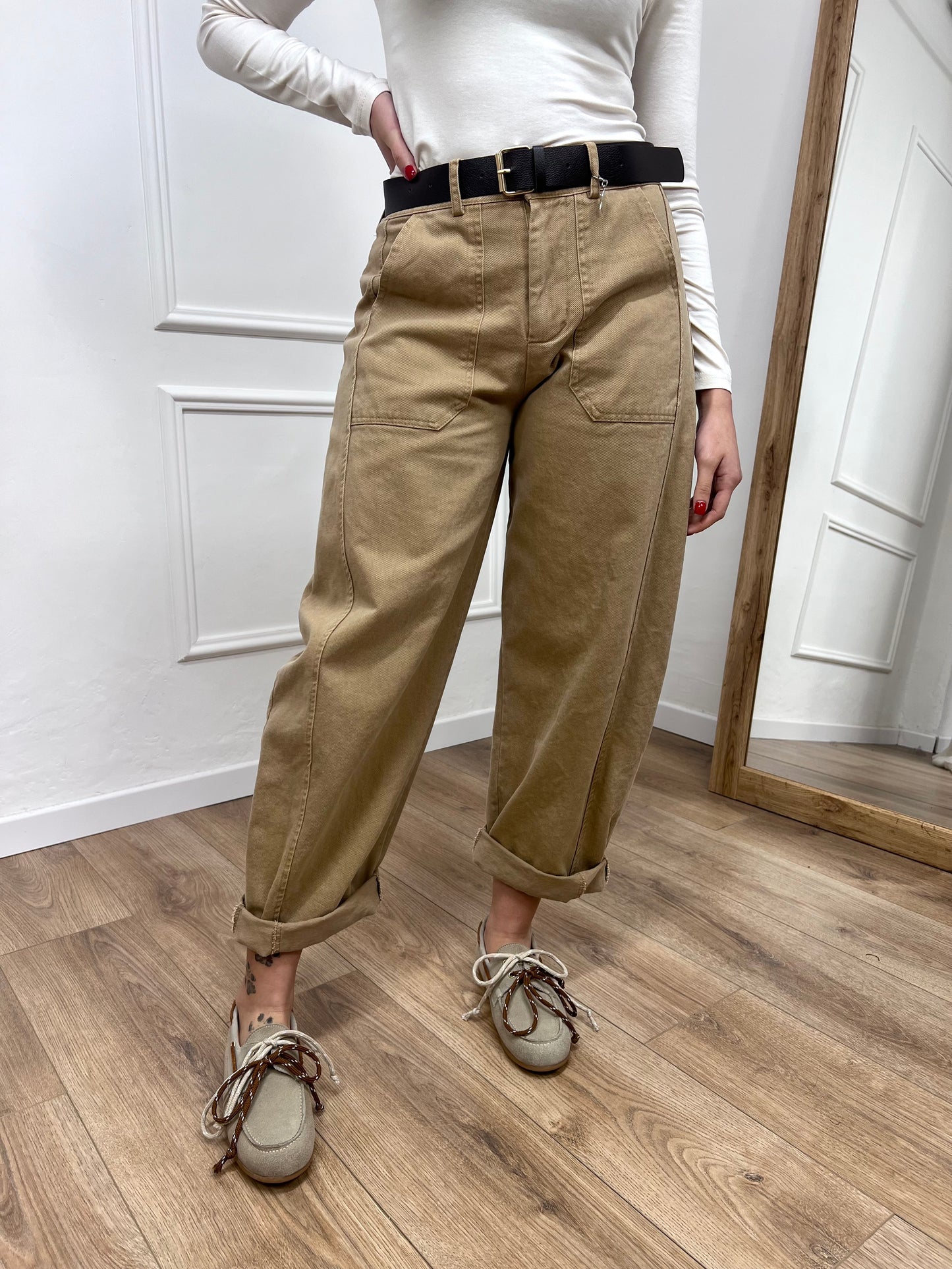 SUSY MIX PANTALONE BALLON STELLINA CAMEL