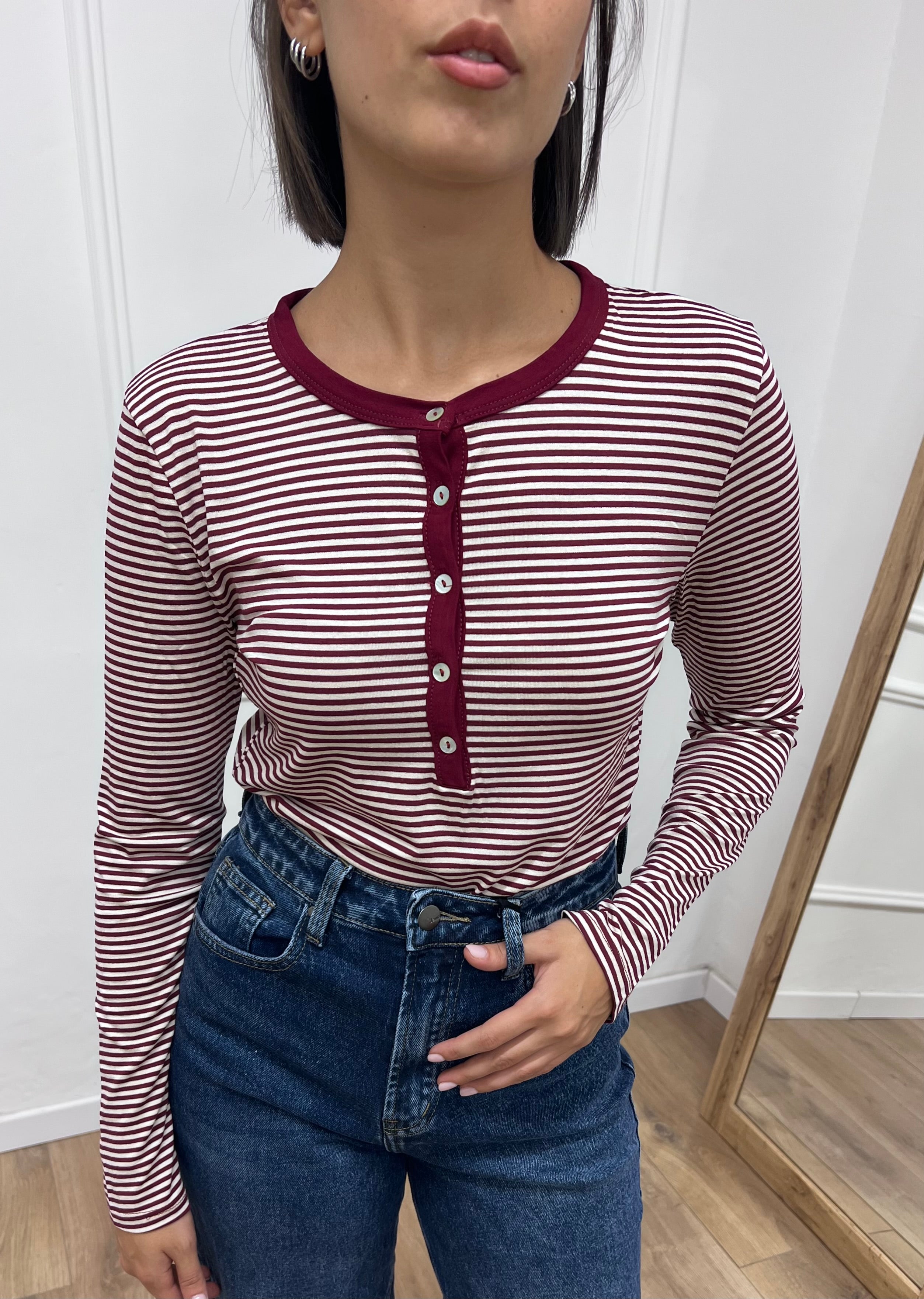 MAGLIA SERAFINO M/LUNGA RIGATA NOEMI VINO SUSY MIX