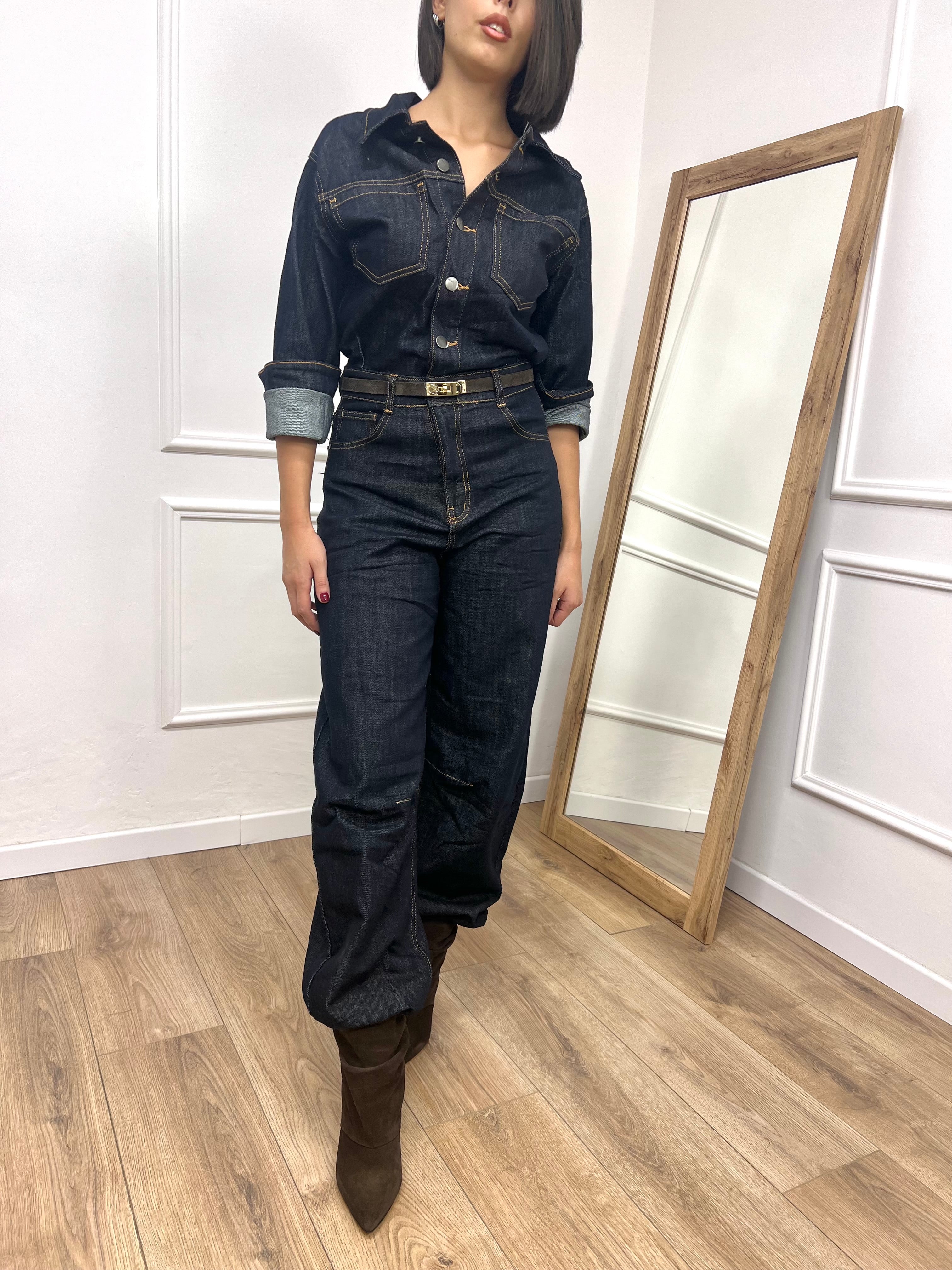 JUMPSUIT DENIM MODELLO BARREL BLU ZERO BOSTON