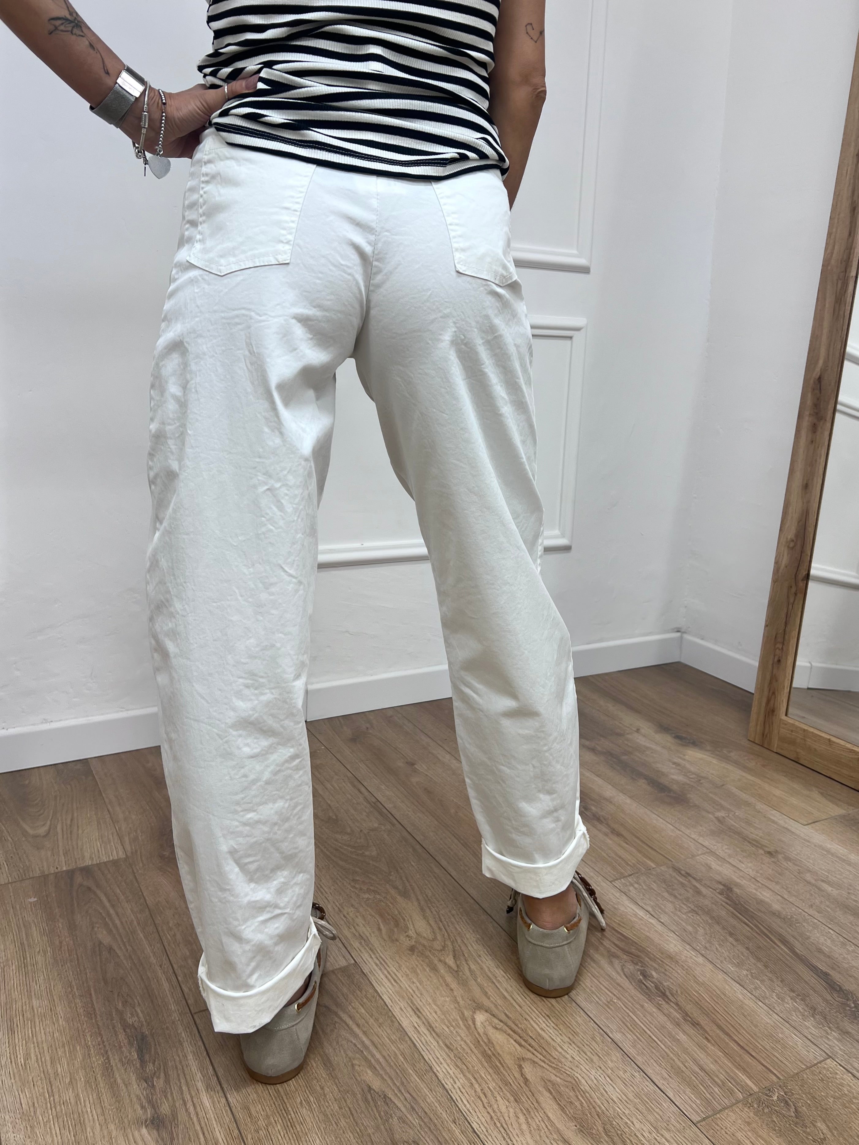 PANTALONE VITA ALTA OVETTO” CUORE” LATTE SUSY MIX