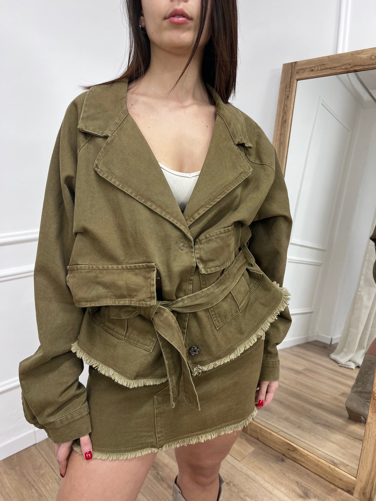 SUSY MIX GIACCA CON CINTURA BEA FANGO