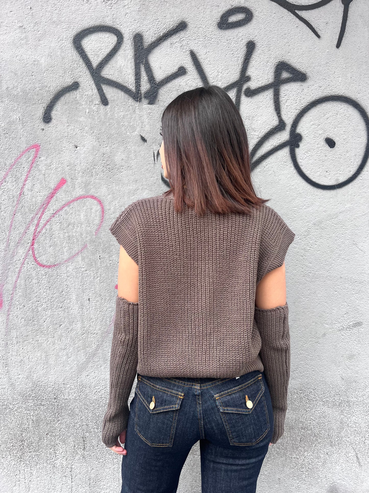 SUSY MIX GILET BOTTONI CON MANICOTTI BRIDGET TORTORA