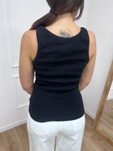 CANOTTA COSTINE BOTTONI GIOIELLI ANGY NERO SUSY MIX