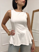 CANOTTA VOGATORE PEPLUM BERRY BIANCO SUSY MIX