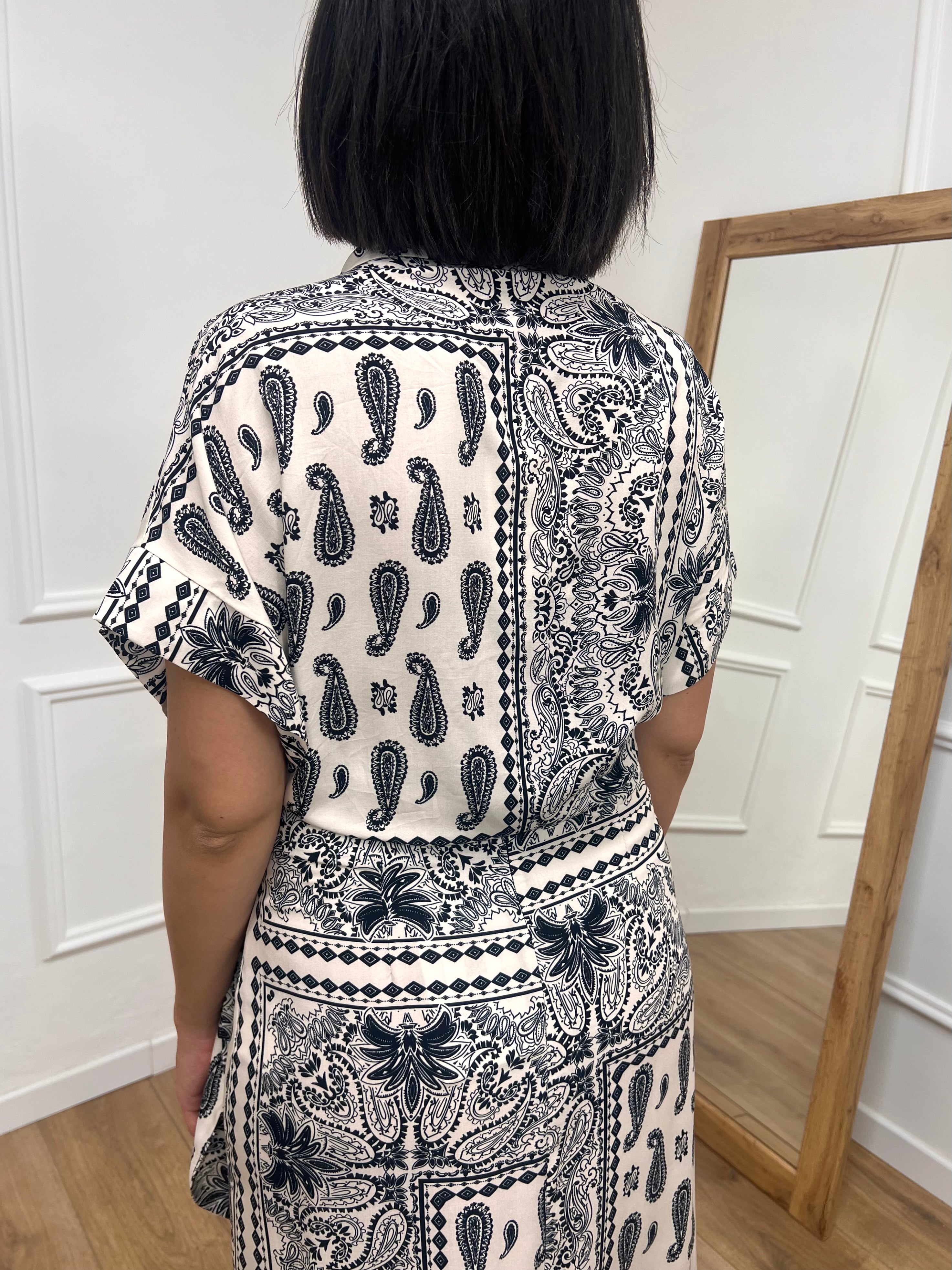 BLUSA BOTTONCINI FANTASIA BANDANA LATTE SUSY MIX