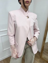 GIACCA LONG BOTTONE ASIMMETRICO NALA ROSA SUSY MIX