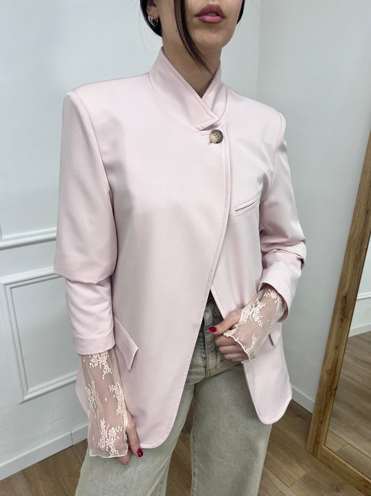 SUSY MIX GIACCA LONG BOTTONE ASIMMETRICO NALA ROSA