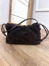 BORSA POUCH ARRICCIATA CAMOSCIO BROOKLYN MORO